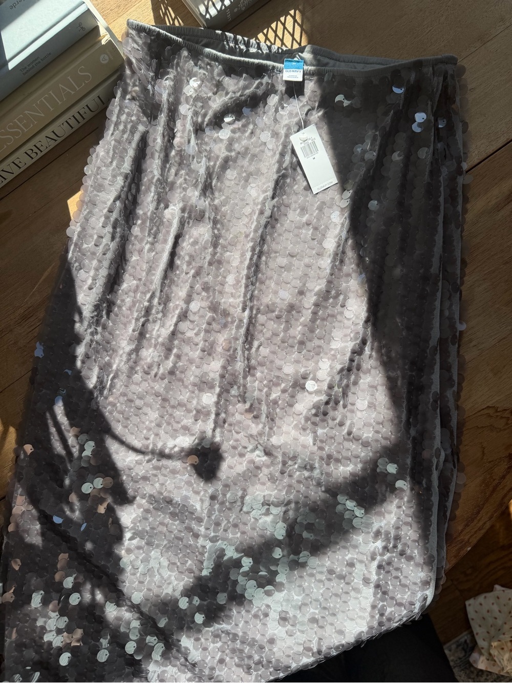 NWT Old Navy Silver Sequin Skirt